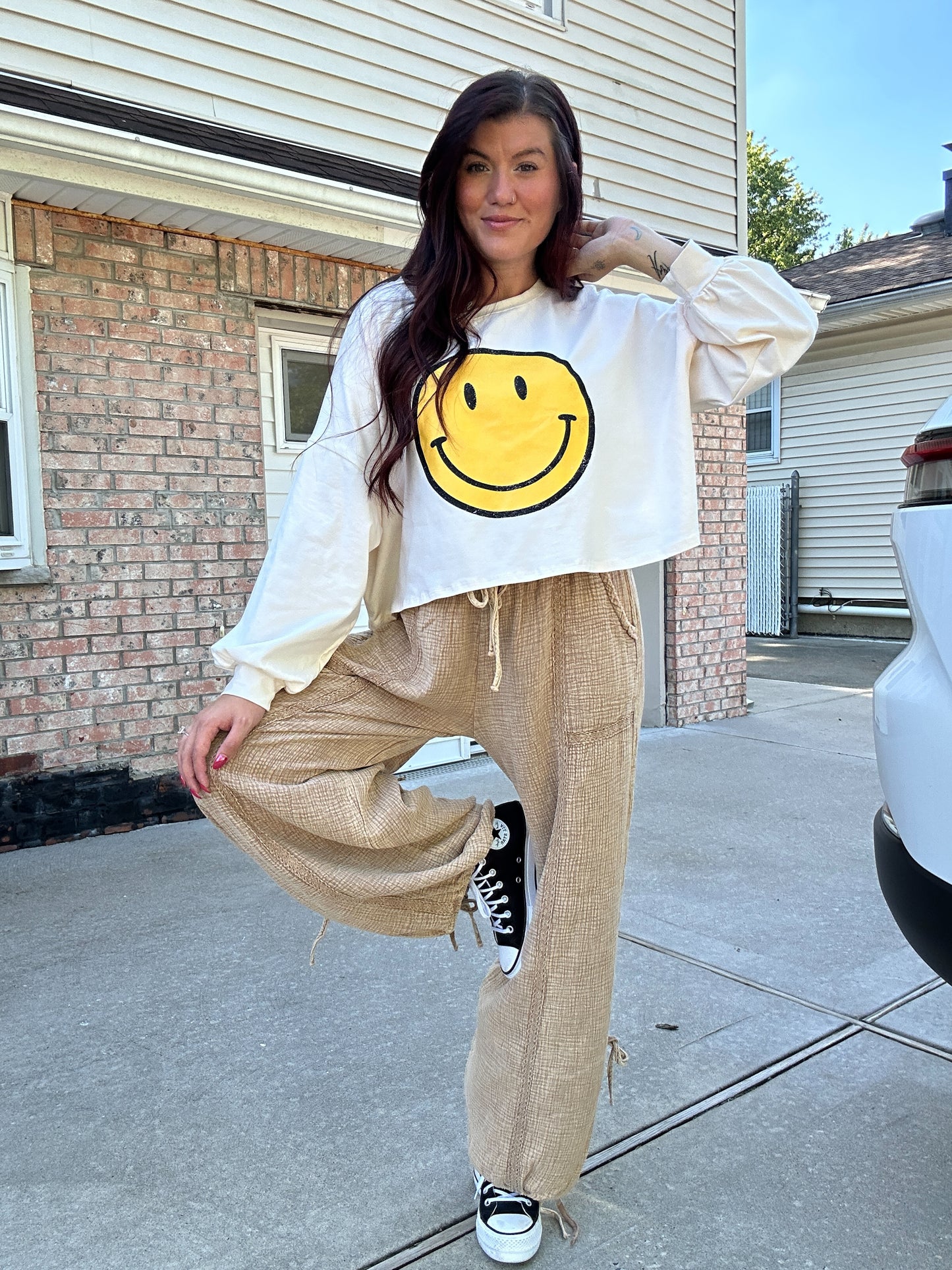 No Bad Vibes Smiley Tee