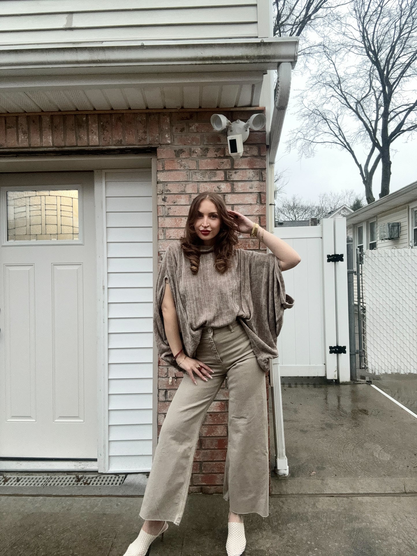 Mock Neck Bishop Sleeve Sweater