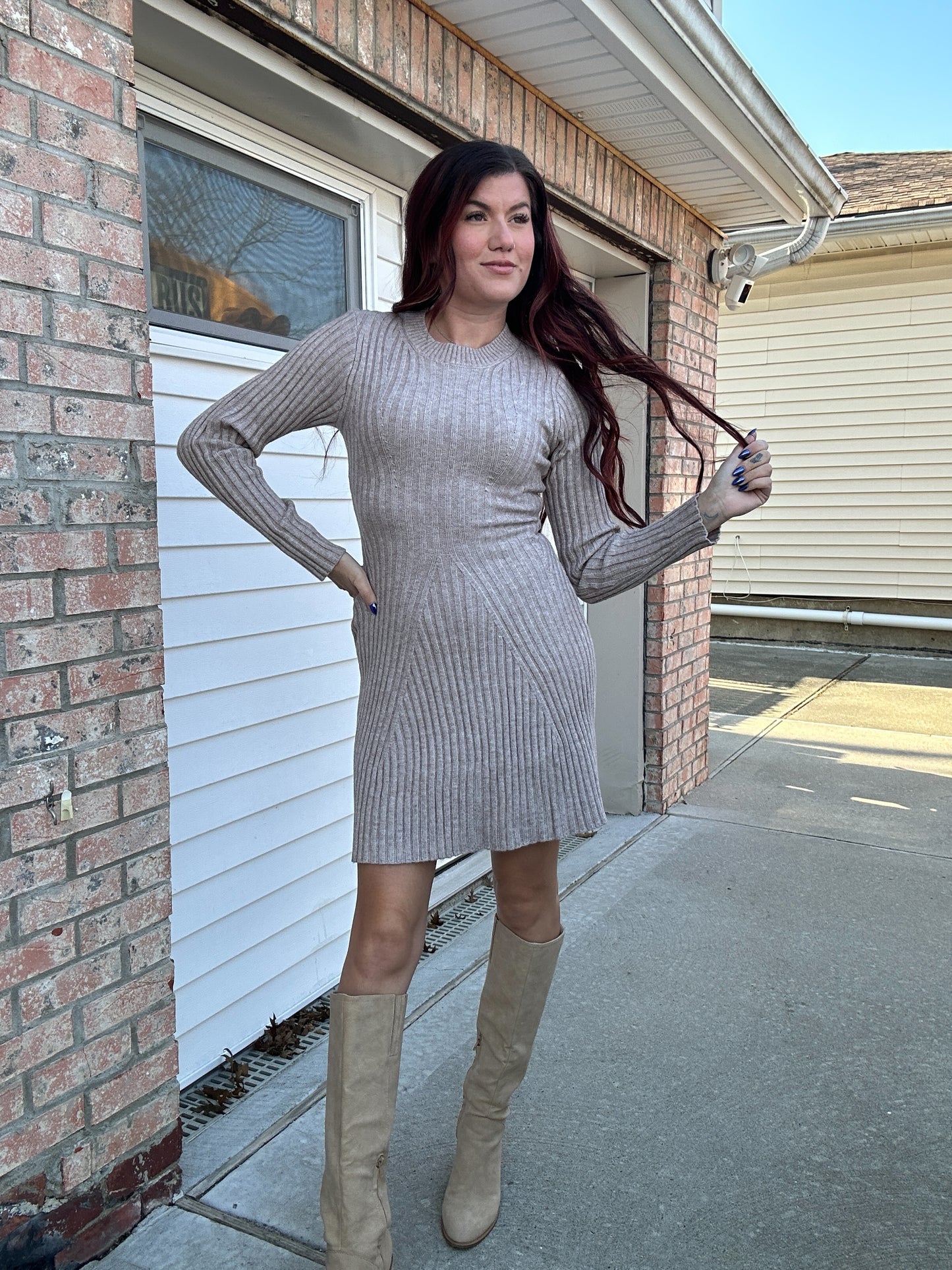 Ribbed Bliss Sweater Dress