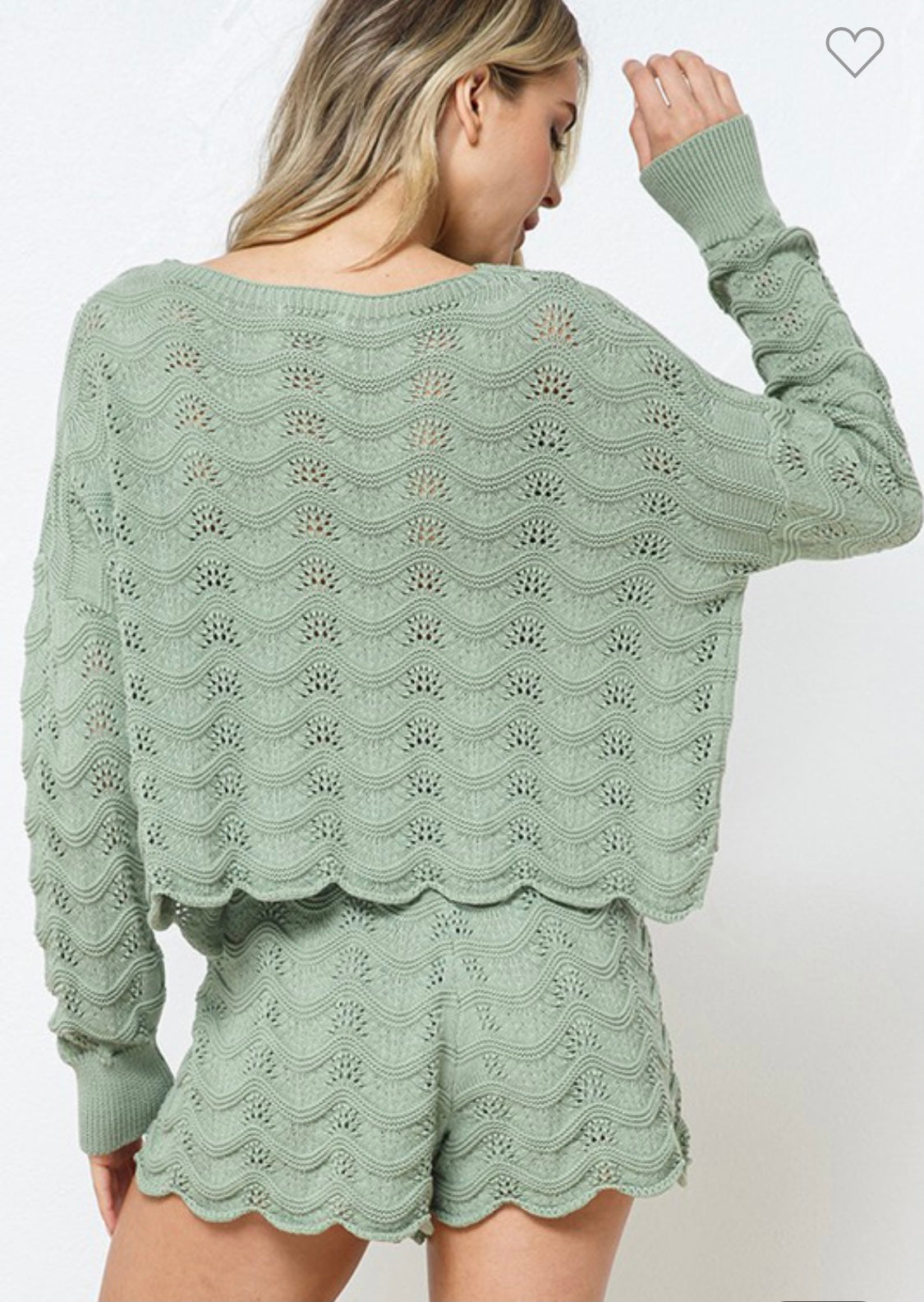 Scalloped Knit Lounge Set