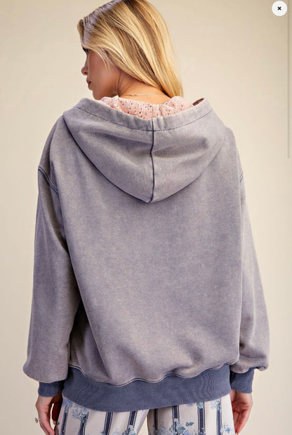 Garden Patch Hoodie (Washed Denim)