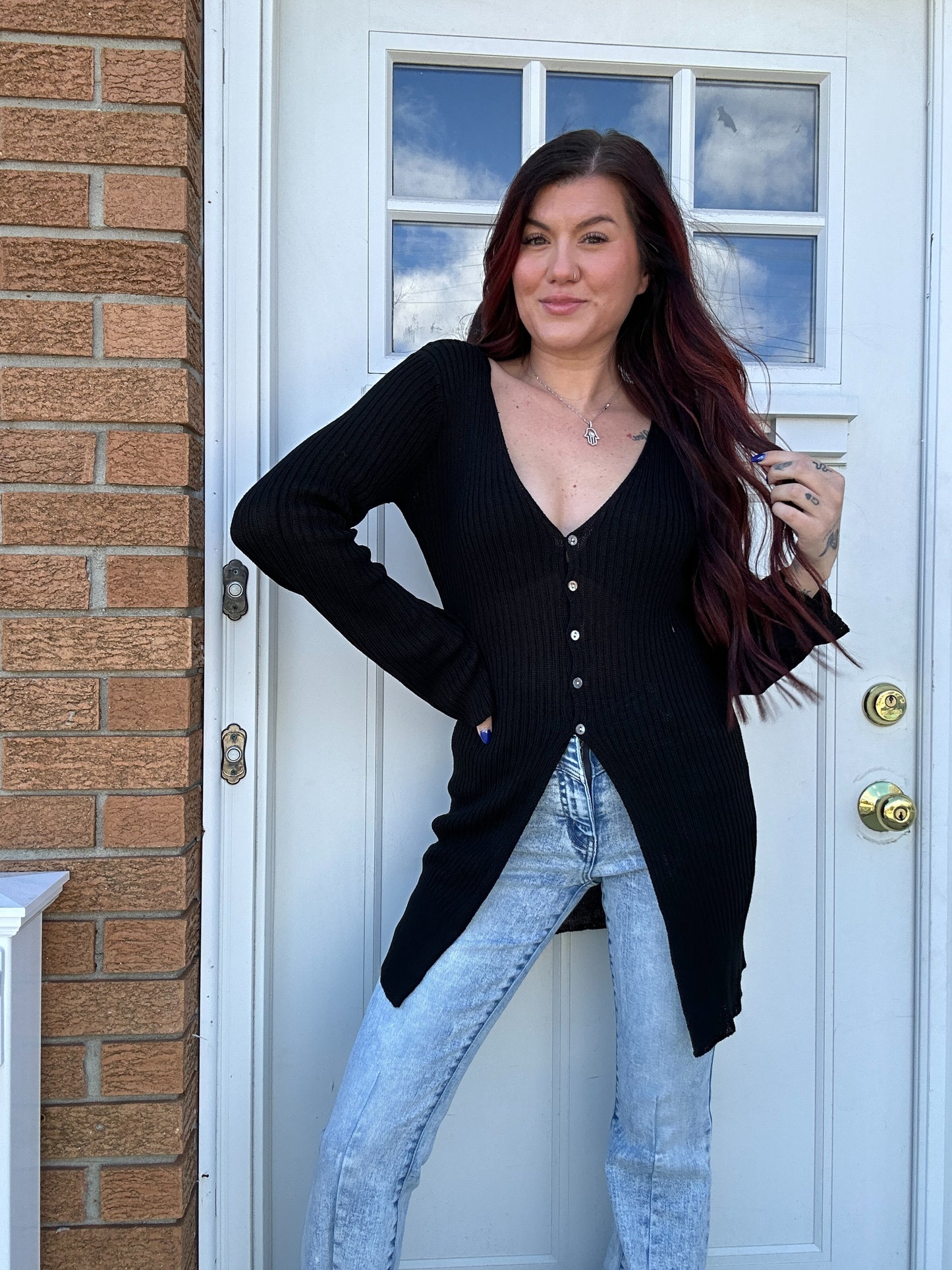 Destiney Ribbed Knit Cardigan