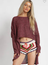 Load image into Gallery viewer, Hi-Lo Sweater Knit Top (Wine)