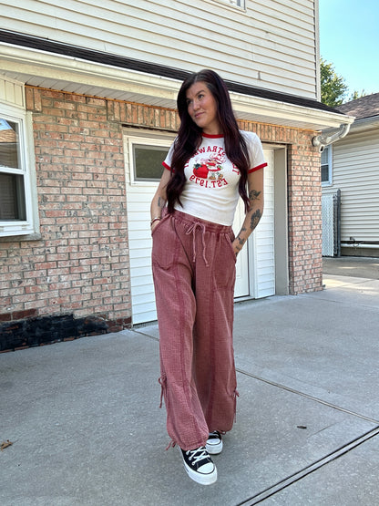 Sienna Parachute Joggers (Crimson)