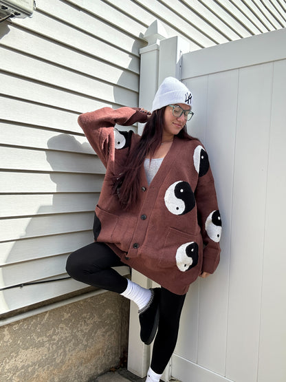 Yin Yang Oversized Cardi
