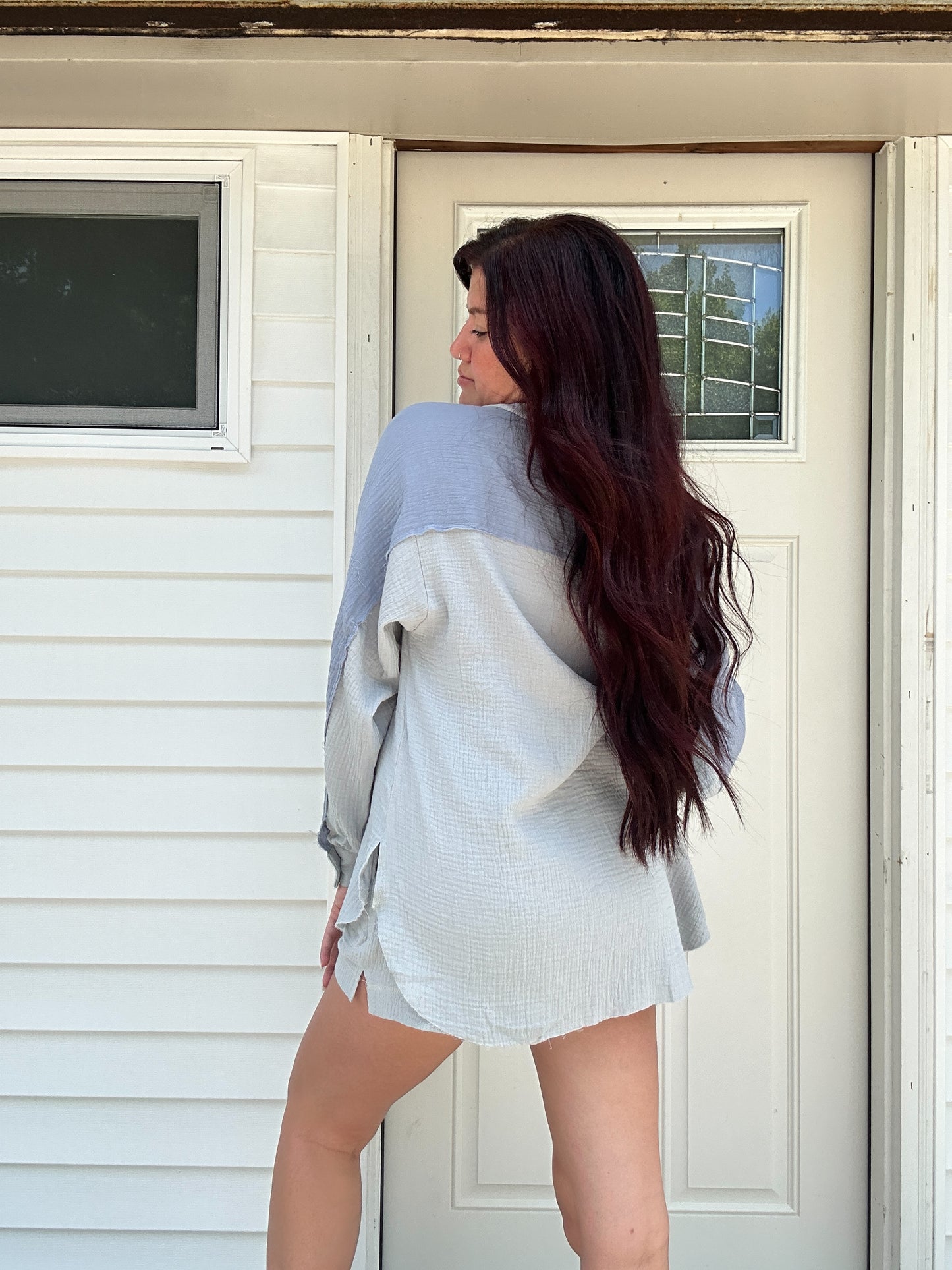 Oversized Gauze Button Up