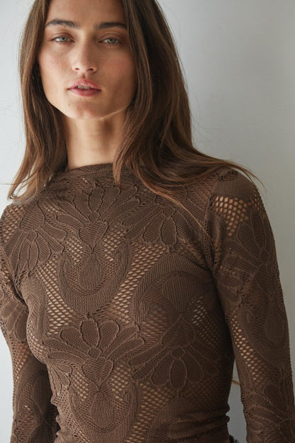 Chocolate Haze Mock Neck Top