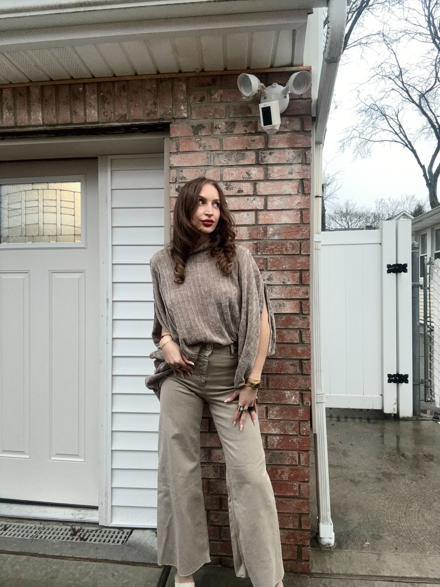 Mock Neck Bishop Sleeve Sweater
