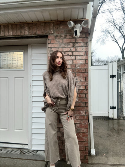 Mock Neck Bishop Sleeve Sweater