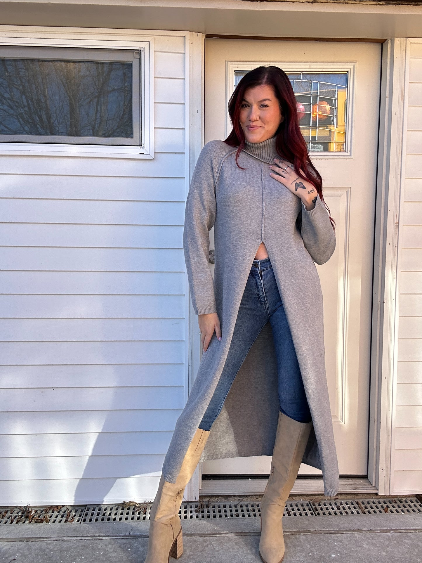 Turtleneck Tunic Sweater Dress M Turtleneck Tunic Sweater Dress M