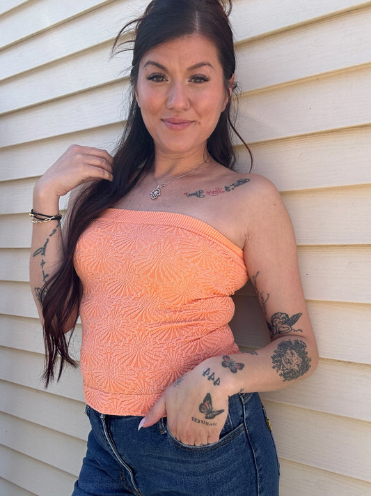 Textured Tube Top (Neon Orange)