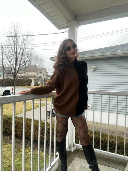 Color Block Tunic Sweater