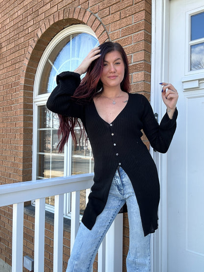 Destiney Ribbed Knit Cardigan