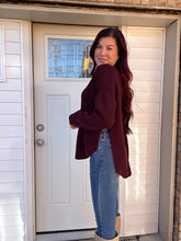 Load image into Gallery viewer, Basic Knit Sweater Top (Merlot)