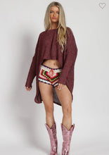 Load image into Gallery viewer, Hi-Lo Sweater Knit Top (Wine)