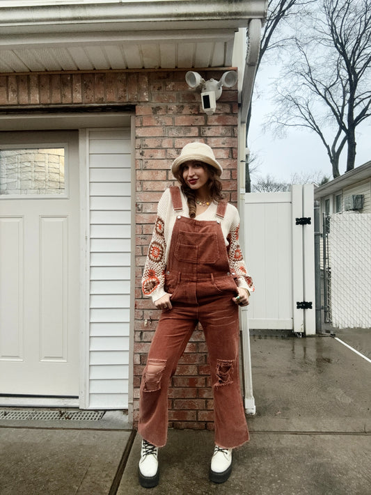 Vintage Washed Corduroy Overalls
