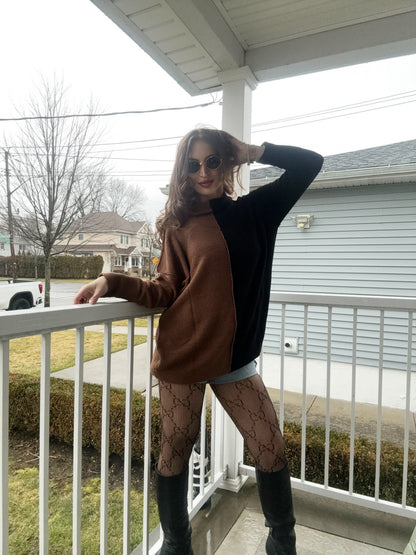 Color Block Tunic Sweater