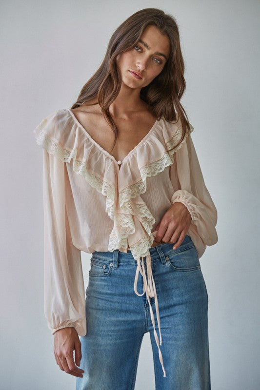 Blushing Belle Ruffle Blouse