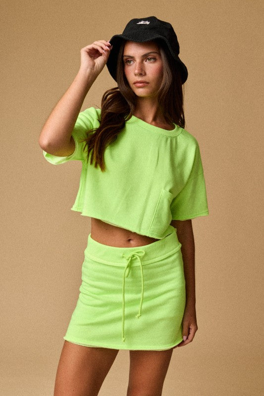 The Nora Skort Set (Neon Lime)