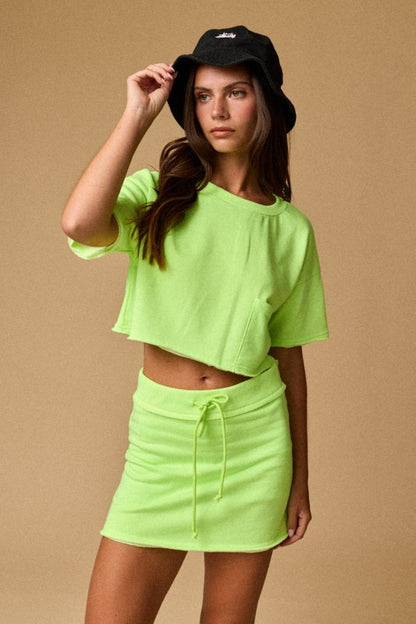 The Nora Skort Set (Neon Lime)