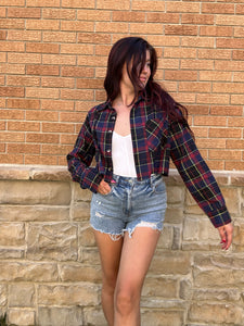 Fall Feeling Cropped Flannel