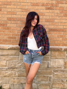 Fall Feeling Cropped Flannel