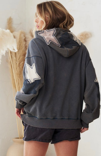 Star Patched Hoodie