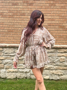 Ethnic Print Kimono Romper