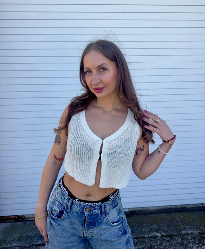 Cropped Sweater Knit Vest
