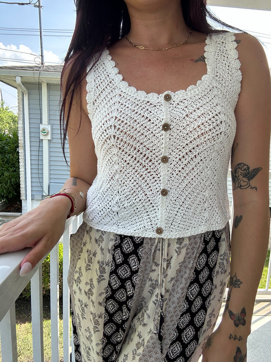 Sleeveless Crochet Top