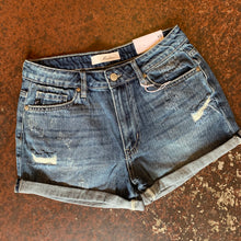 Load image into Gallery viewer, High-Rise Denim Cuffed Shorts