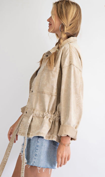 The Distressed Cinch-Waisted Jacket