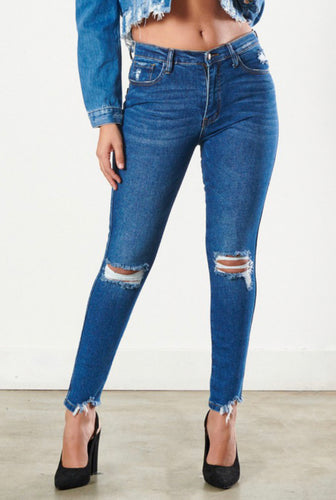 The Dark Stone Stretch Curve Skinny Jean