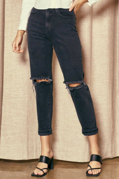 The Cropped Black Boyfriend Jean