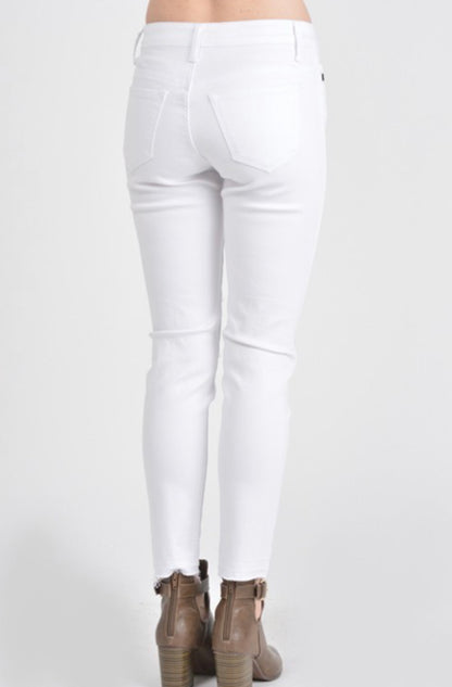 The Mid-Rise Ripped Up White Jeans
