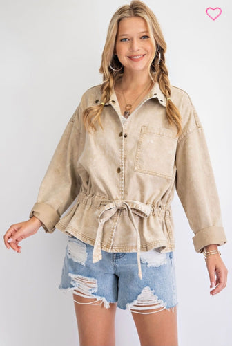 The Distressed Cinch-Waisted Jacket