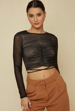 Load image into Gallery viewer, The Nicki Mesh Ruched Wrap-Around Top