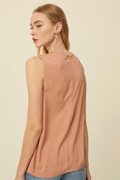 The Simona Shoulder Laced Sleeveless Blouse