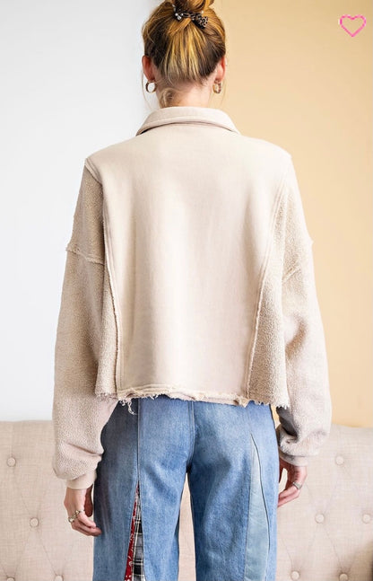 The Upside-Down Terry Knit Button Up