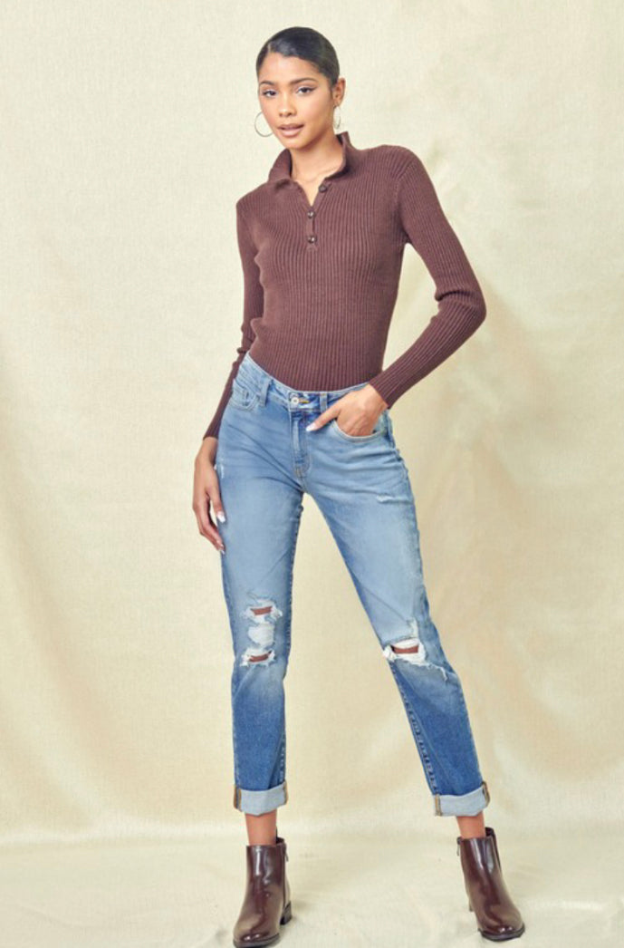 The Maebel High-Rose Soft Tomgirl Jean