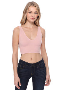 The Super Stretch Ribbed Solid Tank/Bralette