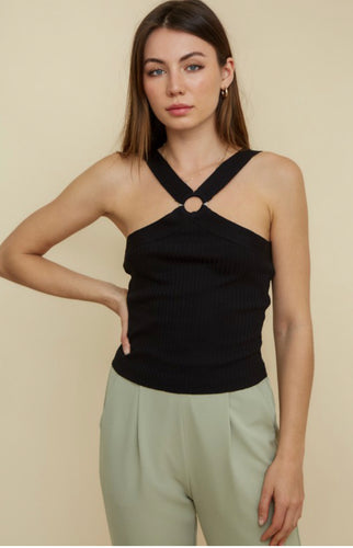 The Topanga Ribbed O-Ring Halter