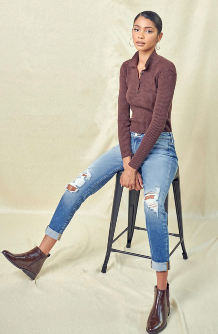 The Maebel High-Rose Soft Tomgirl Jean