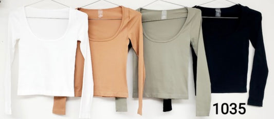 The Super Stretch Ribbed Comfy Layering Long-Sleeve Top