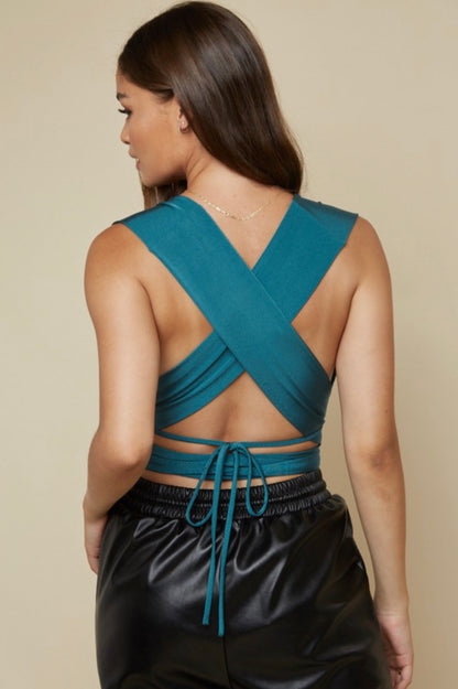 The Satin Multi-Way Wrap Top