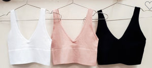 The Super Stretch Ribbed Solid Tank/Bralette
