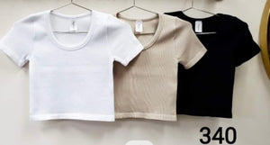 Super Stretch Ribbed Solid Tees