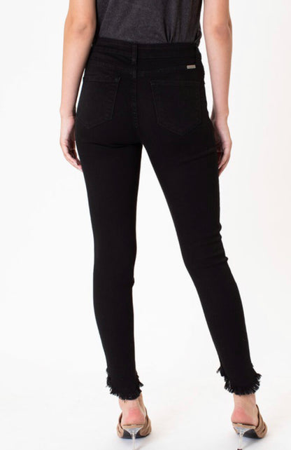 True-Black Unfinished Stretch Skinny Jean