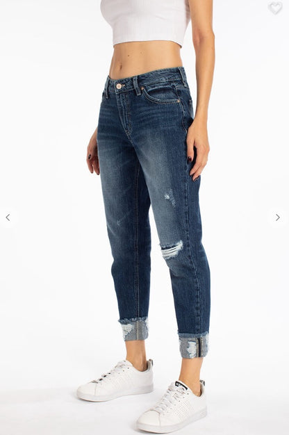 The Falling For Dark-Wash Girlfriend Jeans