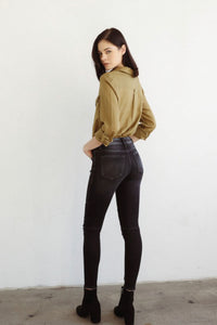 The Exposed Button Moto Skinny Jean